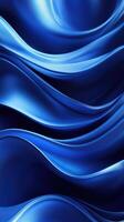 Elegant blue waves create a serene abstract pattern in soft textiles with flowing movement and depth photo
