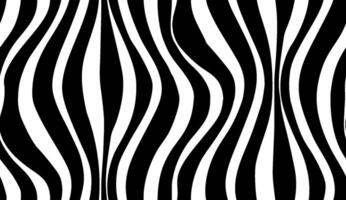 Symmetrical black and white pattern with bold wavy lines. Seamless pattern . Optical illusion background. vector
