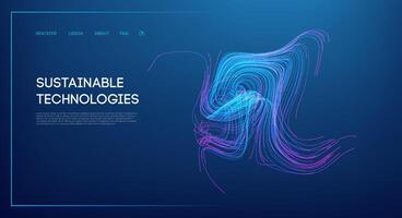 Colorful abstract flowing lines representing sustainable technologies vector