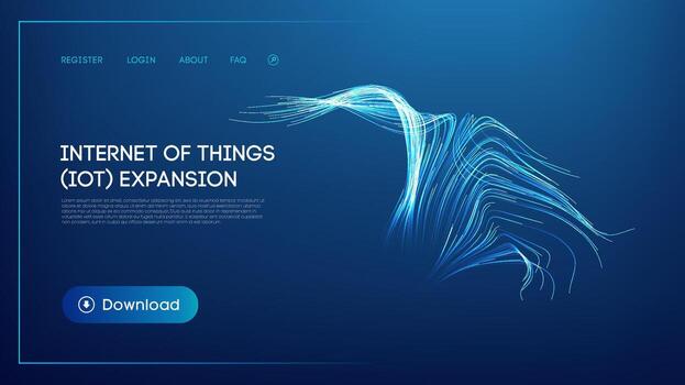 brillante resumen azul líneas ilustrando el Internet de cosas , iot expansión vector