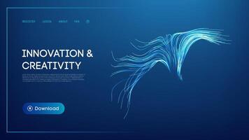 Flowing abstract blue lines symbolizing innovation and creativity vector
