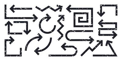 Set of geometric arrows, illustration on white background vector
