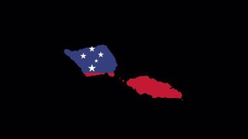Samoa Flag Revealed On The Shape Of The Map video
