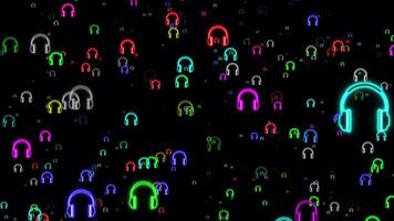 Colorful Glowing Neon Headphone Background video