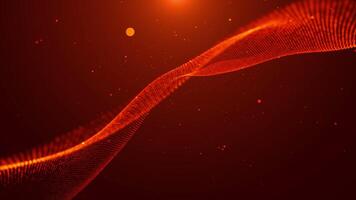 Red Digital Technology Particle Wave Flow video