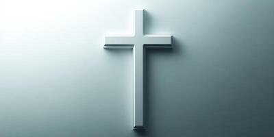 Cross displayed against a minimalistic background highlighting faith and spirituality in a serene environment photo