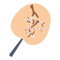 Hand fan on white isolated background vector