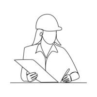 Continuous one line art drawing Labor Day may day design vector