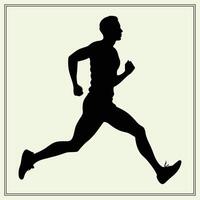 Silhouette of Running man, Jogger vector