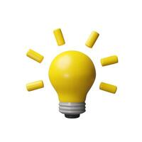 3d render idea infographic element. Three-dimensional illustration light bulb. Symbol of power energy or electricity. Solution concept. Business technology of thinking. Finance success vector
