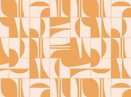 Linear smooth and square abstract pattern drawing with yellow color on beige background vector