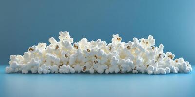 Popcorn arranged beautifully against a blue backdrop for a delightful snack experience photo