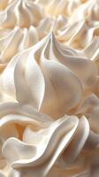 Fluffy whipped cream swirls create a delightful texture for desserts and beverages photo
