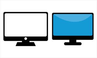 Desktop computer monitor blank screen isolated on white background.monitor icon set. vector