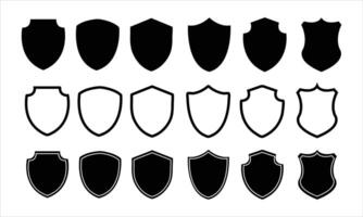 Different shields shapes. Shields icon set. vector