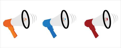 Megaphone loudspeaker Illustration set in different colors vector