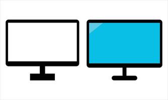 Desktop monitor blank screen isolated on a white background vector
