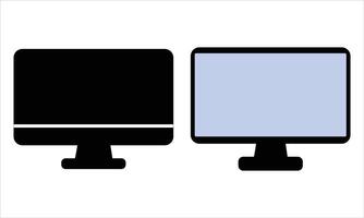 computer monitor icon set Illustration over white background vector