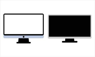 computer monitor icon set with blank screen vector