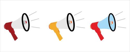 Megaphone set Illustration over white background vector