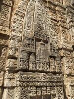 Stone carvings from ancient temple at Kangra fort in India. photo