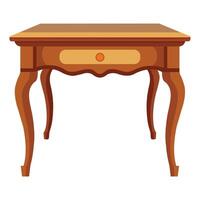 Classic Wooden Table on White Background vector