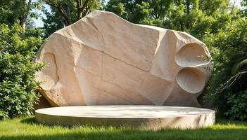Abstract Stone Platform for Product showcase in Natural Background photo
