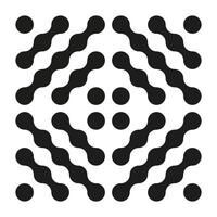 Metaball seamless pattern. Connected dots sign. Integration abstract symbol. Circles minimalist pattern. Point movement icon. Connected blobs sticker. Metaballs transition mockup. Flat black logotype. vector