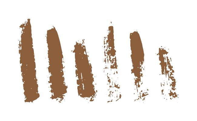 Set of grunge design elements isolated on white background. Paint brush for ink paint, dirt and text banners, dirty texture. Freehand drawing. Trendy brush stroke illustration.