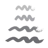 Set of grunge design elements isolated on white background. Paint brush for ink paint, dirt and text banners, dirty texture. Freehand drawing. Trendy brush stroke, illustration. vector