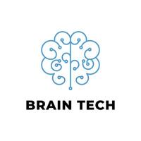 Brain tech logo design creative concept idea vector