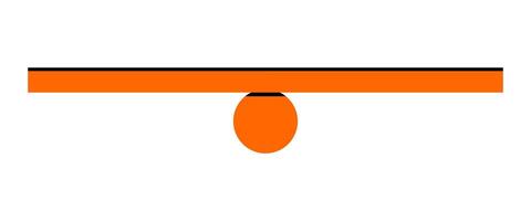 Hand drawn cute cartoon illustration of balance scales. Flat mass measurement device doodle style. Equal in weight icon, print. Seesaw or teeterboard concept. Equilibrium and control. Isolated. vector