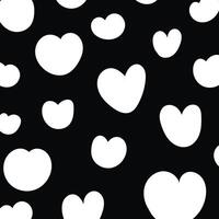 Seamless patterns with black and white hearts background Space for selling products, backdrop, wallpaper, background, text. Vintage style background. illustration. vector