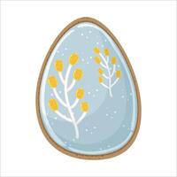 Cookie in the form of Easter egg isolated on white background. Easter concept element. vector
