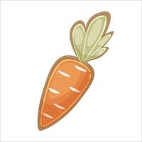 Cookie in the form of carrot isolated on white background. Easter concept element. vector