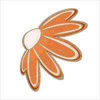 Cookie in the form of flower isolated on white background. Easter concept element. Illusttration vector