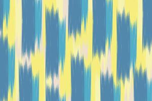 Blue and Yellow abstract background. Ikat Pattern Design for Fabric, clothing, textile, wrapping, background, wallpaper, carpet, embroidery, print vector