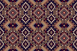 Geometric ethnic seamless pattern on black background vector