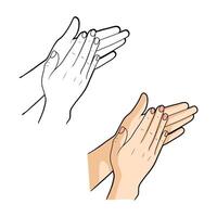 Illustration of clapping applauding hands. Flat icon. vector