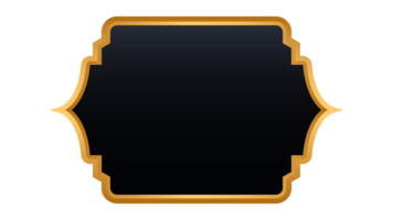 Islamic black text box transparent background with metallic frame and banner png