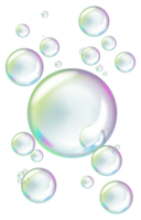 Realistic clear soap bubbles on a transparent background png