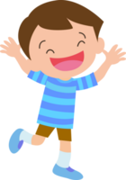 Happy child standing with big smile, arms wide open png