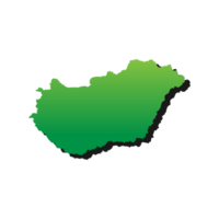 hungary map 3d style on transparent background png