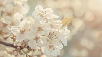 Spring cherry blossoms card mockup nature Product photography space for text photo
