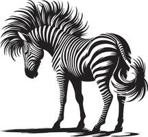 a black and white drawing of a zebra vector