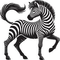 a zebra is standing on its hind legs vector