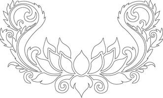 a drawing of a lotus flower on a white background vector