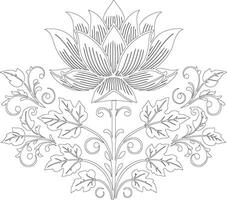 a flower with leaves and vines on it vector