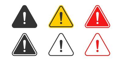 Warning or Danger Sign Icon Set Design vector