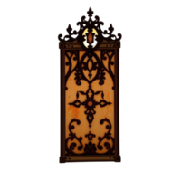 A whimsical Tarot card-featuring a beautiful, ornate card with intricate Gothic details isolated on a transparent background png